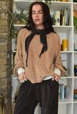 Terry B Lantern Sleeve Sweatshirt Caramel